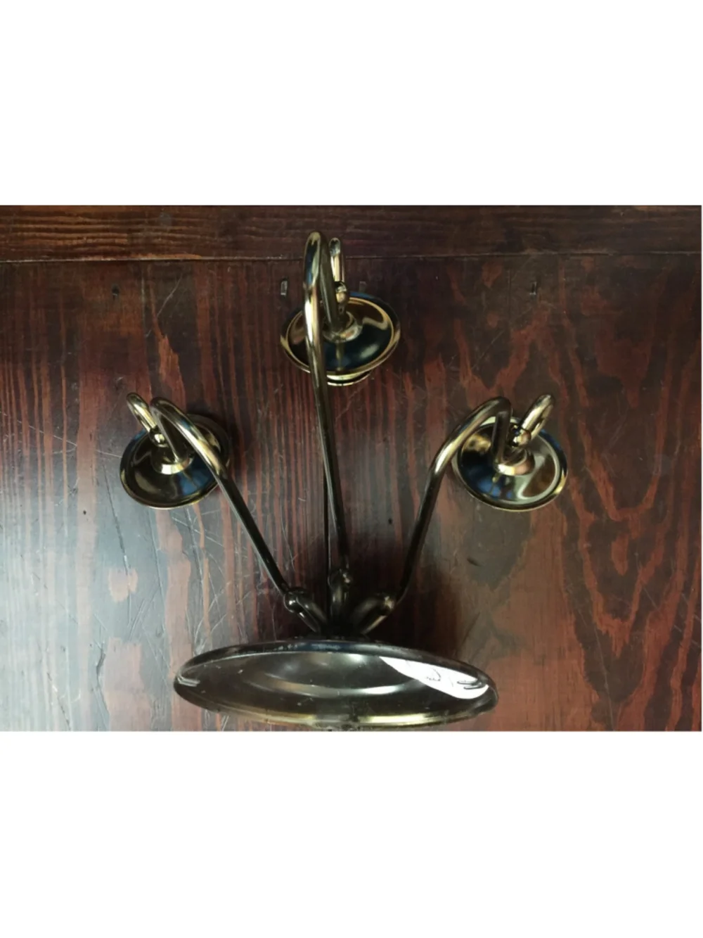 Vtg Pair Brass plate Wall Sconce Candle Holders W/Etched Glass Globes